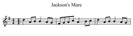 Jackson's Mare - staff notation