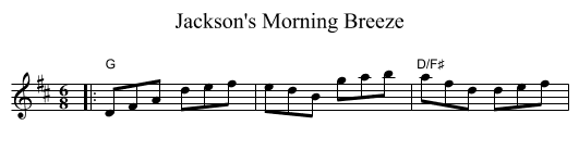 Jackson's Morning Breeze - staff notation