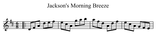 Jackson's Morning Breeze - staff notation