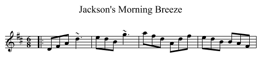 Jackson's Morning Breeze - staff notation