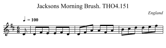 Jacksons Morning Brush. THO4.151 - staff notation