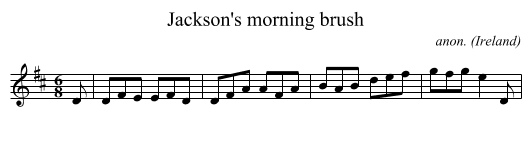 Jackson's morning brush - staff notation