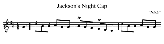 Jackson's Night Cap - staff notation