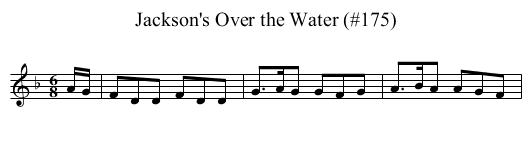 Jackson's Over the Water (#175) - staff notation