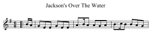 Jackson's Over The Water - staff notation