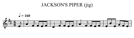 JACKSON'S PIPER (jig) - staff notation