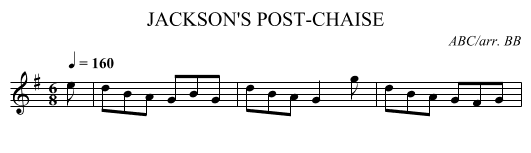 JACKSON'S POST-CHAISE - staff notation
