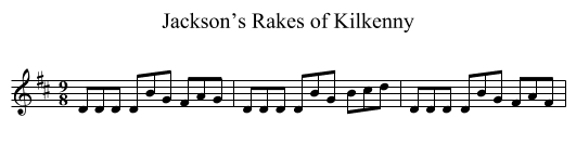 Jackson’s Rakes of Kilkenny - staff notation