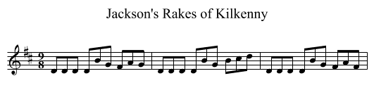 Jackson's Rakes of Kilkenny - staff notation