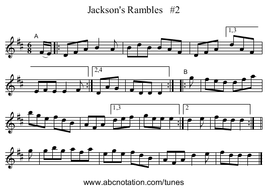 Jackson's Rambles   #2 - staff notation