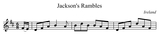 Jackson's Rambles - staff notation