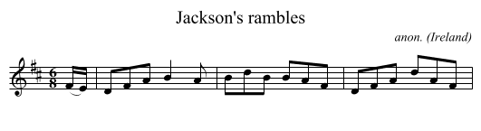 Jackson's rambles - staff notation