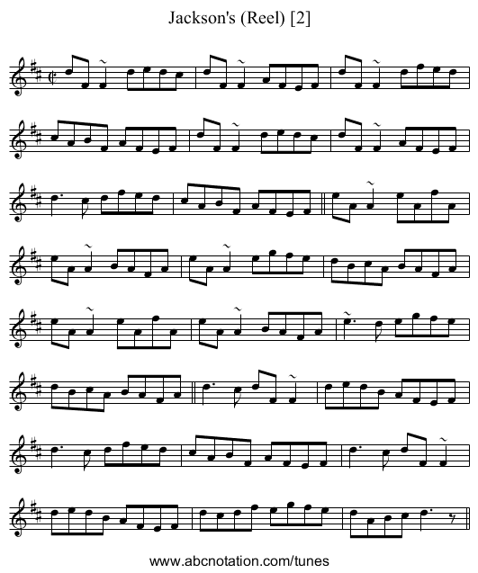 Jackson's (Reel) [2] - staff notation