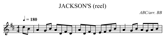 JACKSON'S (reel) - staff notation