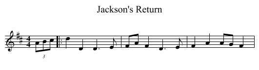 Jackson's Return - staff notation