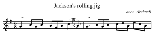 Jackson's rolling jig - staff notation