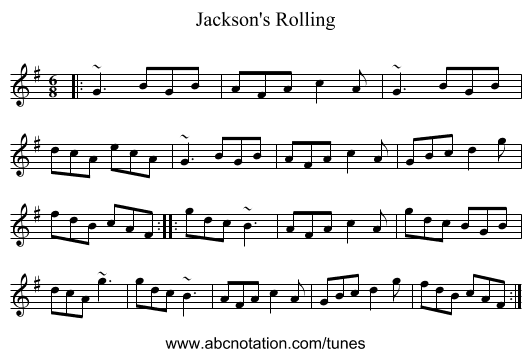 Jackson's Rolling - staff notation