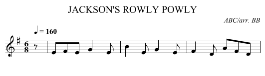 JACKSON'S ROWLY POWLY - staff notation
