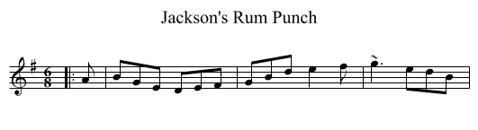 Jackson's Rum Punch - staff notation