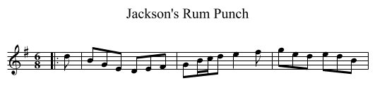 Jackson's Rum Punch - staff notation