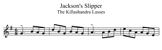 Jackson's Slipper - staff notation