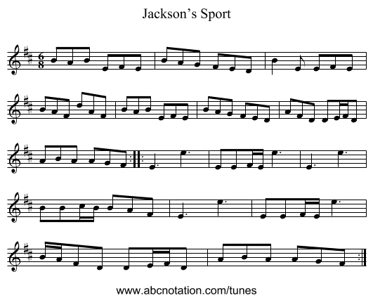 Jackson’s Sport - staff notation