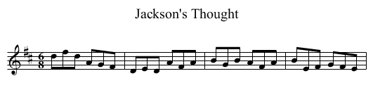 Jackson's Thought - staff notation