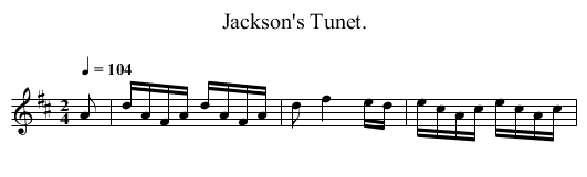 Jackson's Tunet. - staff notation