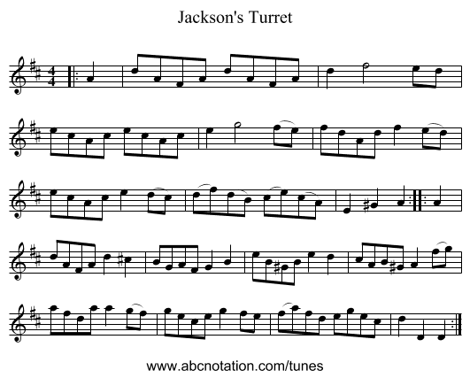 Jackson's Turret - staff notation