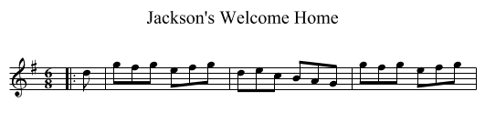 Jackson's Welcome Home - staff notation