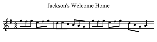 Jackson's Welcome Home - staff notation