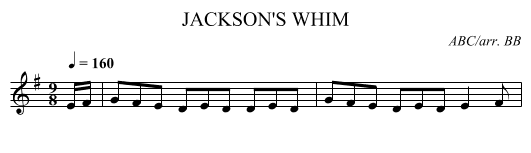 JACKSON'S WHIM - staff notation