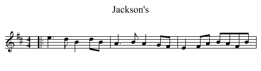 Jackson's - staff notation