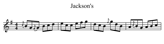 Jackson's - staff notation