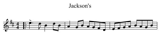 Jackson's - staff notation