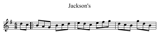 Jackson's - staff notation