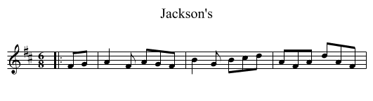 Jackson's - staff notation