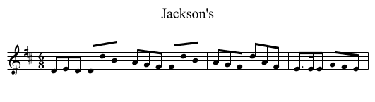 Jackson's - staff notation