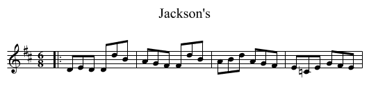 Jackson's - staff notation