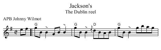 Jackson's - staff notation