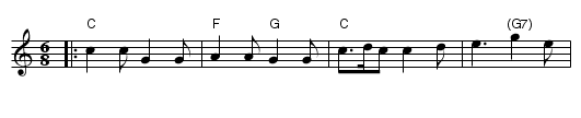 Jacky Bull - staff notation