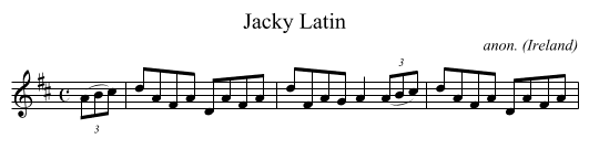 Jacky Latin - staff notation