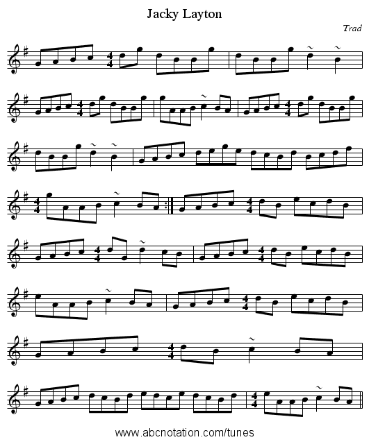 Jacky Layton - staff notation