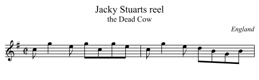 Jacky Stuarts reel - staff notation