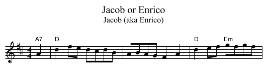 Jacob or Enrico - staff notation
