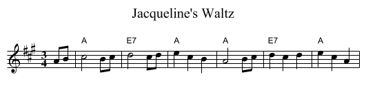 Jacqueline's Waltz - staff notation