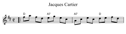 Jacques Cartier - staff notation