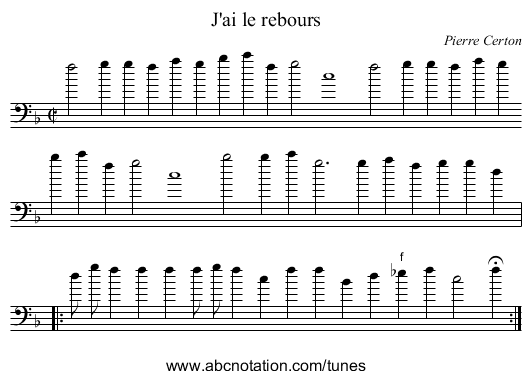 J'ai le rebours - staff notation