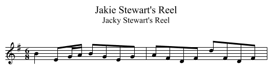 Jakie Stewart's Reel - staff notation