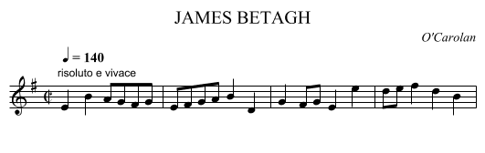 JAMES BETAGH - staff notation